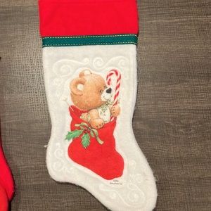 Vintage Felt Christmas Holiday Stocking Santa Bear